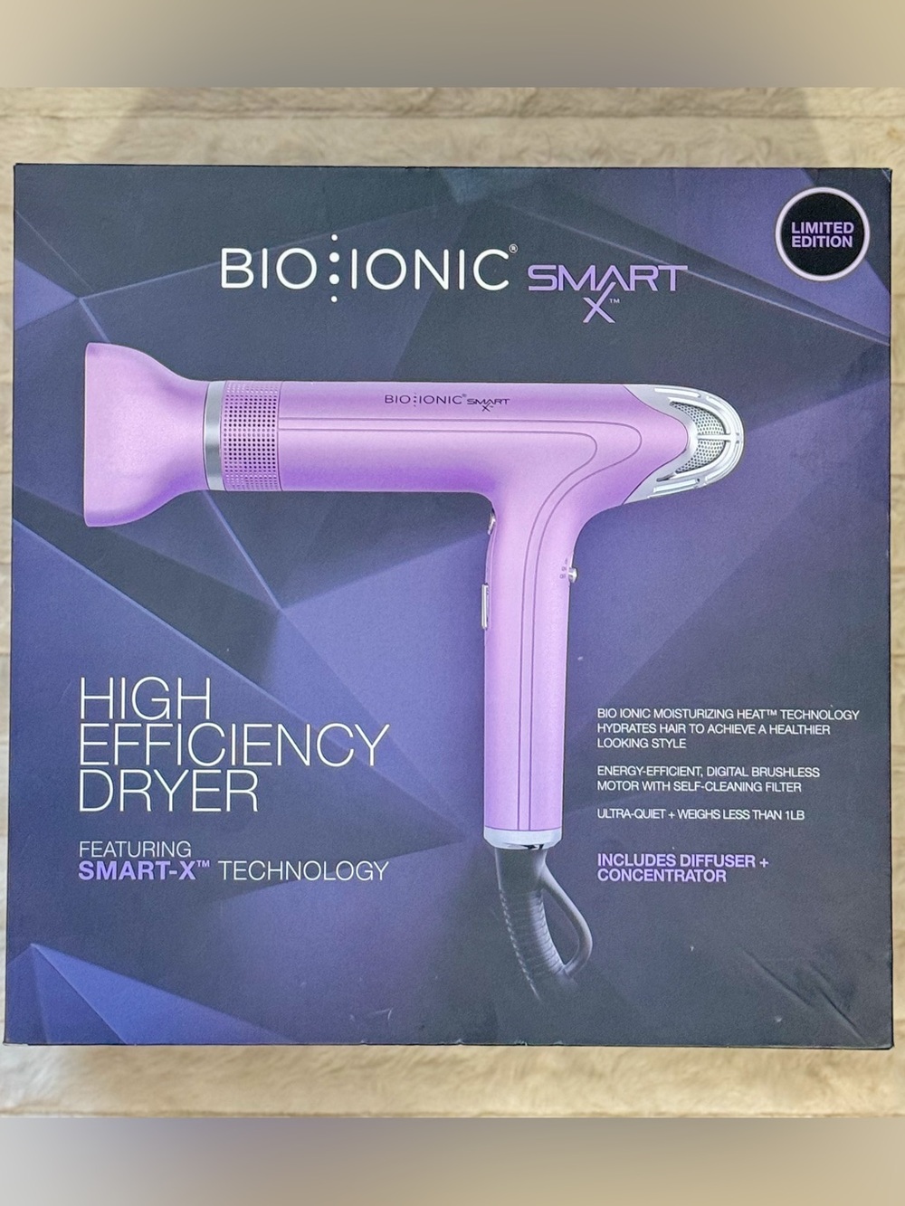 Bio Ionic SMART-X High Efficiency Hair Dryer – Limited Edition Lavender | NEW
